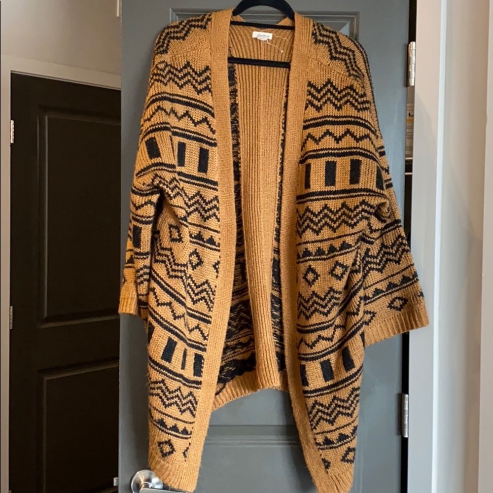Tribal Print Oversized Cardigan